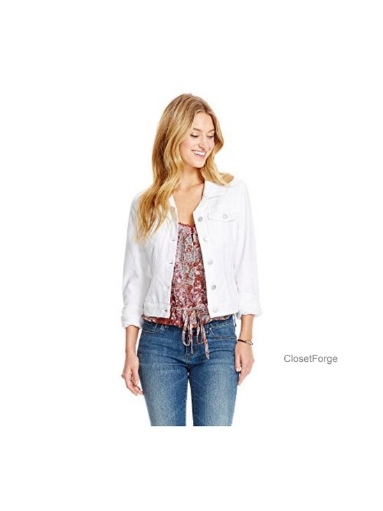 Jackets & Blazers - Classic Feminine Fit Crop Denim Jacket with Button Front